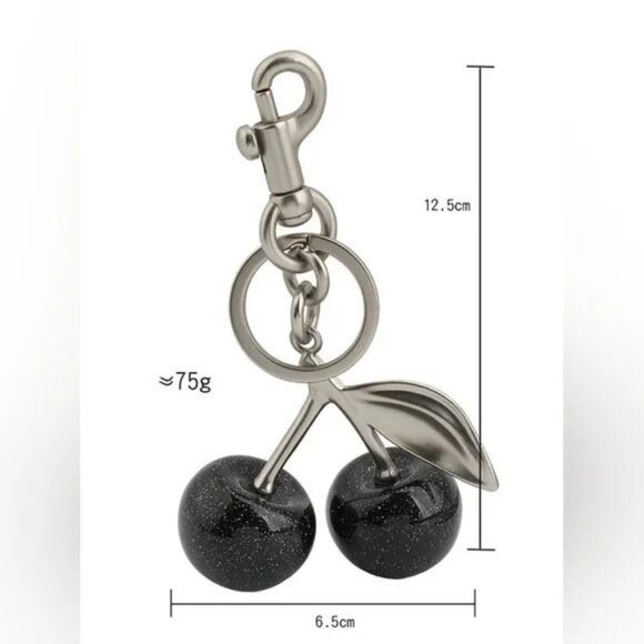 Black Double Cherries W/Silver Hardware - Picture 1 of 1
